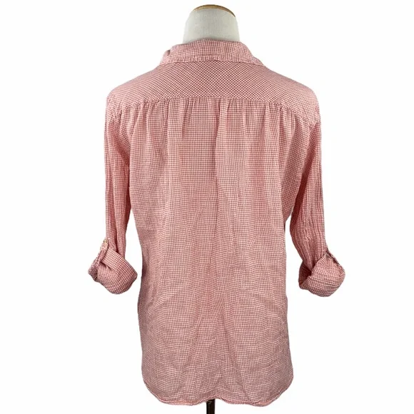 C&C California Raspberry Gingham Print Button Down Shirt - Picture 7 of 14